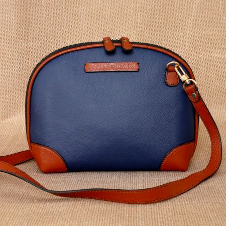 Handcrafted Navy Sienna Sling Bag Leather Dashing